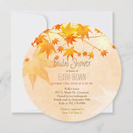 Heavenly Maple Herfst Vrijgezellenfeest Kaart (Voorkant)