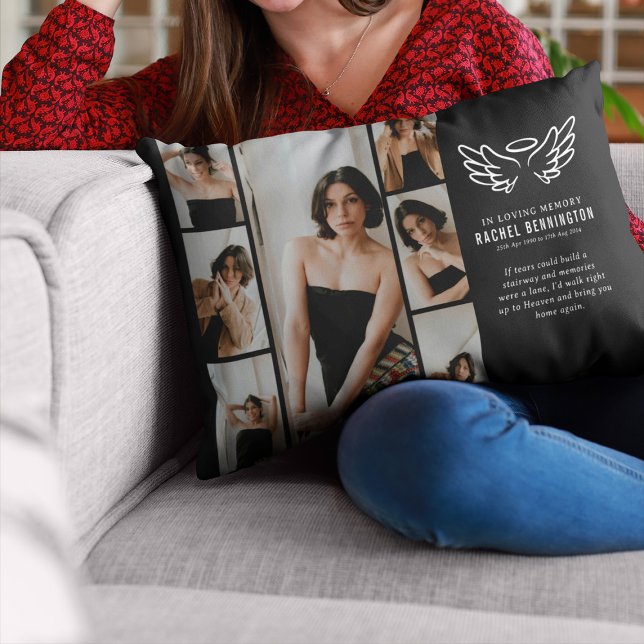 Heavenly Memorial Tribute Photo Grid Accent Kussen (Creator heeft geüpload)