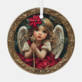 Heavenly Messenger with Star Wand and Poinsettia Glas Ornament (Achterkant)