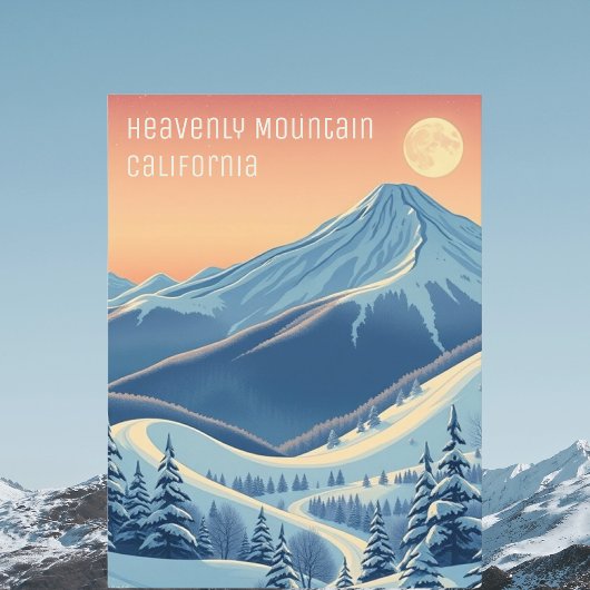 Heavenly Mountain California ski vakantie Briefkaa Briefkaart