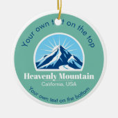 Heavenly Mountain California ski vakantie medaille Keramisch Ornament (Voorkant)