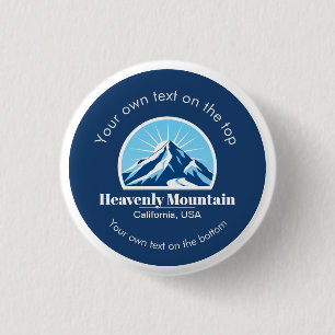 Heavenly Mountain California skivakantie Ronde Button 3,2 Cm