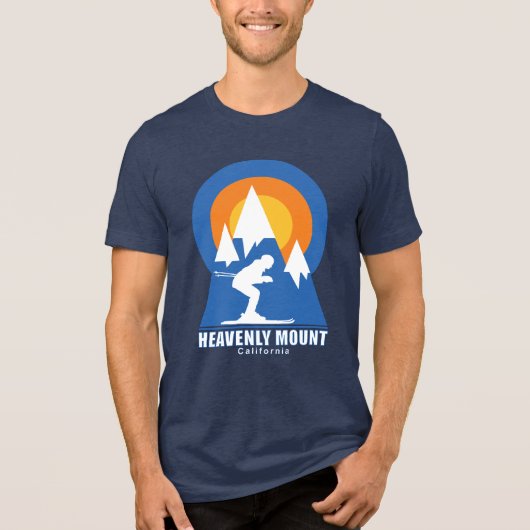 Heavenly Mountain Ski Retro T-shirt (Voorkant)