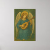 Heavenly Music Angel – Golden Halo Harp-Lute Guard Canvas Afdruk (Voorkant)