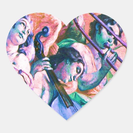 Heavenly Music Band Hart Sticker (Voorkant)