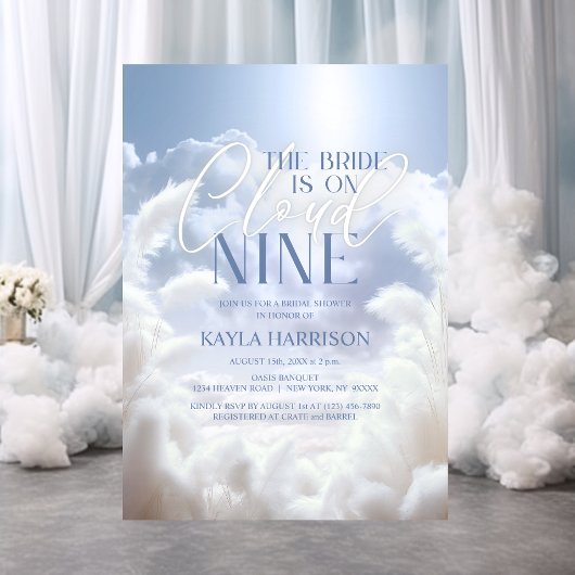 Heavenly On Cloud Nine 9 Pampas Vrijgezellenfeest Kaart