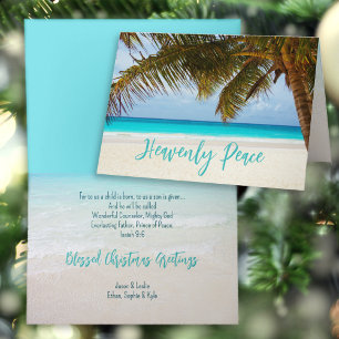 Heavenly Peace Palm Tree Beachside kerst Feestdagen Kaart