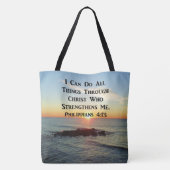 HEAVENLY PHILIPPIANS 4:13 SCRIPTURE DESIGN TOTE BAG (Achterkant)