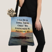 HEAVENLY PHILIPPIANS 4:13 SCRIPTURE DESIGN TOTE BAG (Dichtbij)