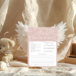 Heavenly Pink Baby Predictions & Advice Card Kaart