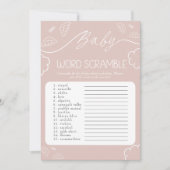 Heavenly pink Baby Word Scramble Game Kaart (Voorkant)