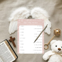 Heavenly Pink Biblical Baby Names Match-Up Kaart