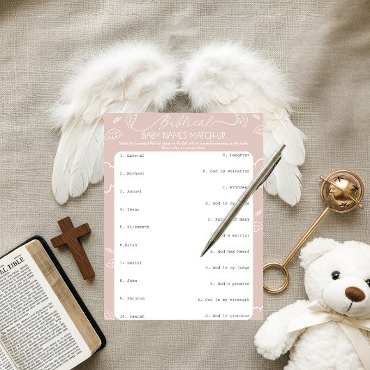 Heavenly Pink Biblical Baby Names Match-Up   Kaart