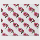 Heavenly Pink Hollyhock Malva Flower Cadeaupapier (Vlak)