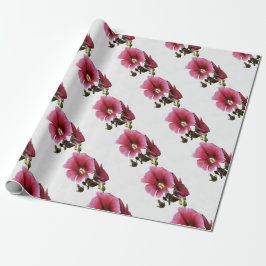 Heavenly Pink Hollyhock Malva Flower Cadeaupapier