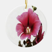 Heavenly Pink Hollyhock Malva Flower Keramisch Ornament (Voorkant)