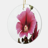 Heavenly Pink Hollyhock Malva Flower Keramisch Ornament (Links)