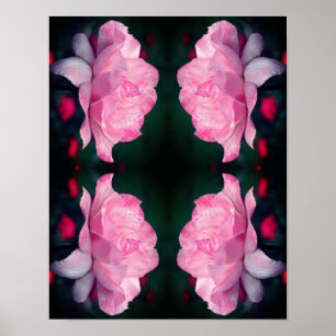 Heavenly Pink Rose Flower Abstract Poster