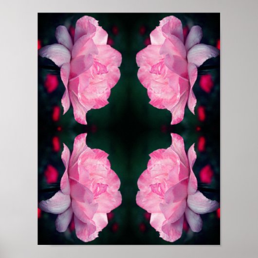 Heavenly Pink Rose Flower Abstract Poster (Voorkant)