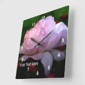 Heavenly Pink Rose Flower Art Vierkante Klok (Hoek)