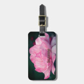Heavenly Pink Rose Flower, gepersonaliseerd Bagagelabel (Voorkant verticaal)