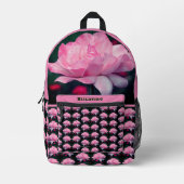 Heavenly Pink Rose Flower, gepersonaliseerd Bedrukte Rugzak (Voorkant)