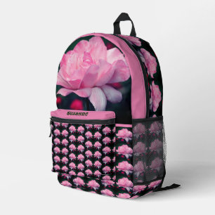 Heavenly Pink Rose Flower, gepersonaliseerd Bedrukte Rugzak