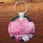 Heavenly Pink Rose Flower, gepersonaliseerd Sleutelhanger (Achterkant)