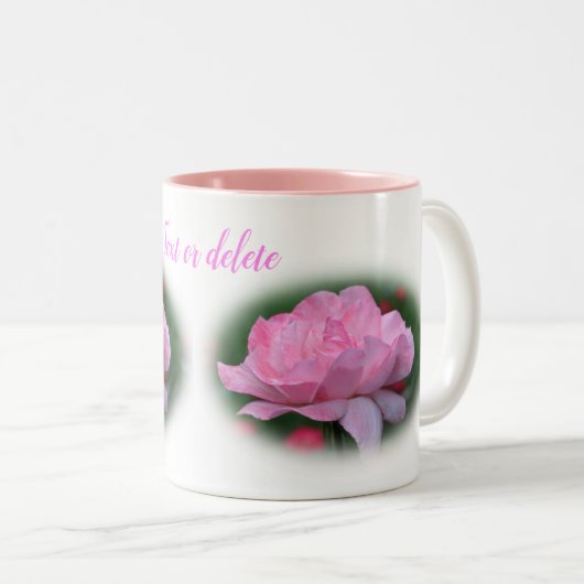 Heavenly Pink Rose Flower, gepersonaliseerd Tweekleurige Koffiemok (Voorkant rechts)