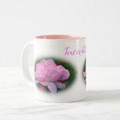 Heavenly Pink Rose Flower, gepersonaliseerd Tweekleurige Koffiemok (Voorkant links)