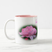 Heavenly Pink Rose Flower, gepersonaliseerd Tweekleurige Koffiemok (Links)