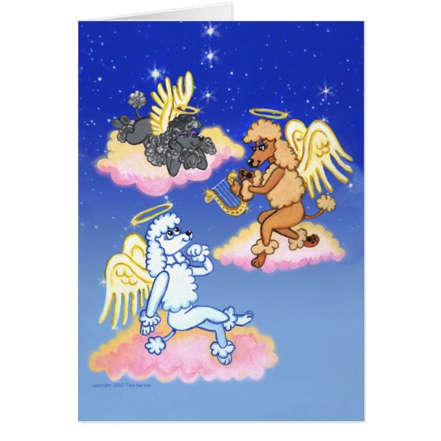 Heavenly Poodle Angels Card (Voorkant)