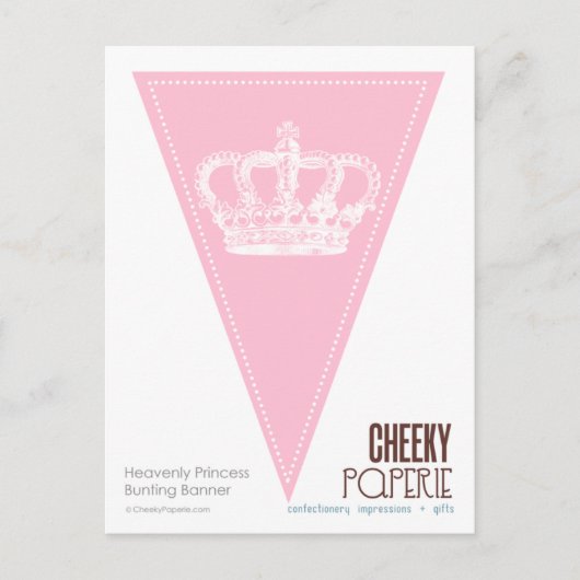 Heavenly Princess Crown 2 Bunting Banner Briefkaart (Voorkant)