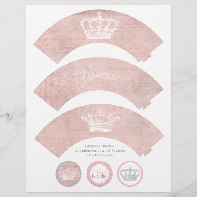 Heavenly Princess Cupcake Wraps & Toppers (Voorkant)