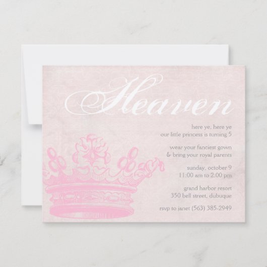 Heavenly Princess Invitations Kaart (Voorkant)