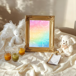 Heavenly Rainbow  Baby Food Challenge Game Sign Kaart