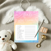Heavenly Rainbow Baby Word Scramble Game Kaart
