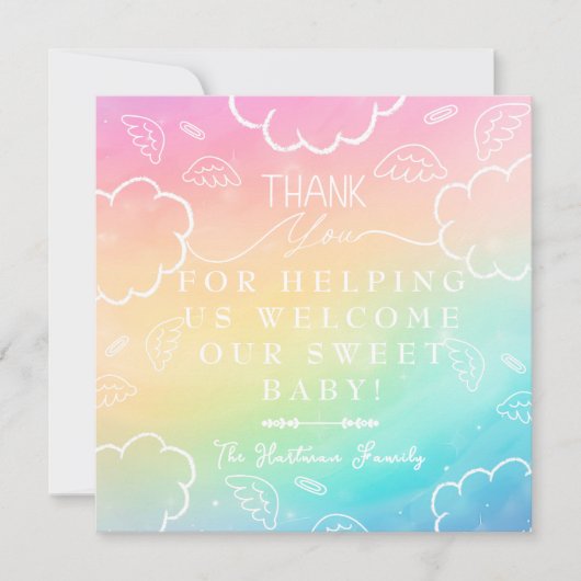 Heavenly Rainbow Labor & Delivery NICU Hospital Bedankkaart (Voorkant)