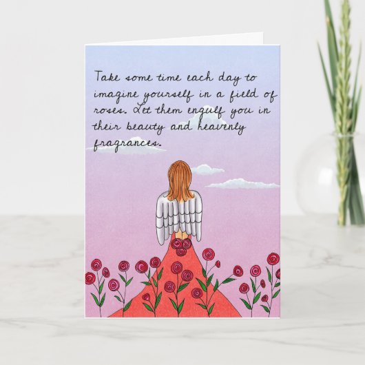 Heavenly Rozen Wenskaart Bedankkaart (Voorkant)