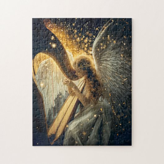 Heavenly Serenity Female Angel Playing the Harp Legpuzzel (Verticaal)
