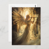 Heavenly Serenity Vrouw Angel met fluit Briefkaart (Voorkant / Achterkant)