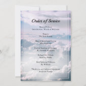 Heavenly sky Funeral order of service Invitation Kaart (Achterkant)