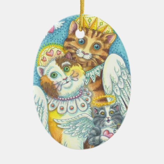 HEAVENLY SPINT CAT ANGELS CHRISTMAS ORNAMENT (Voorkant)