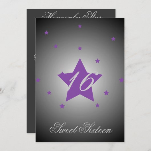 Heavenly Star Sweet Sixteen-Customize Kaart (Voorkant / Achterkant)