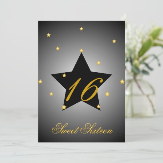 Heavenly Star Sweet Sixteen-Customize Kaart (Staand voorkant)