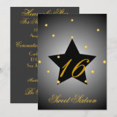 Heavenly Star Sweet Sixteen-Customize Kaart (Voorkant / Achterkant)