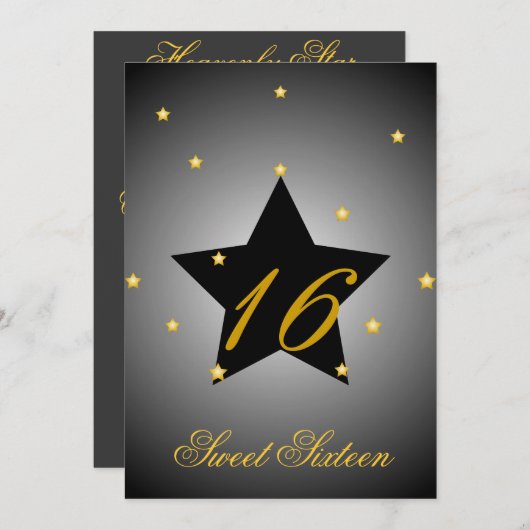 Heavenly Star Sweet Sixteen-Customize Kaart (Voorkant / Achterkant)