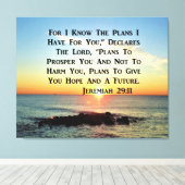 HEAVENLY SUNRISE JEREMIAH 20:11 VERSE CANVAS AFDRUK (Insitu (Houten vloer))