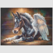 Heavenly Winged Black Foal Angel Decoupage Tissuepapier (Voorkant)