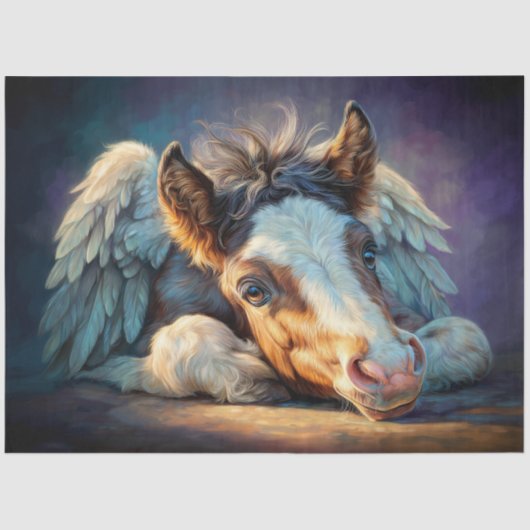 Heavenly Winged Foal Angel Decoupage Tissuepapier (Voorkant)